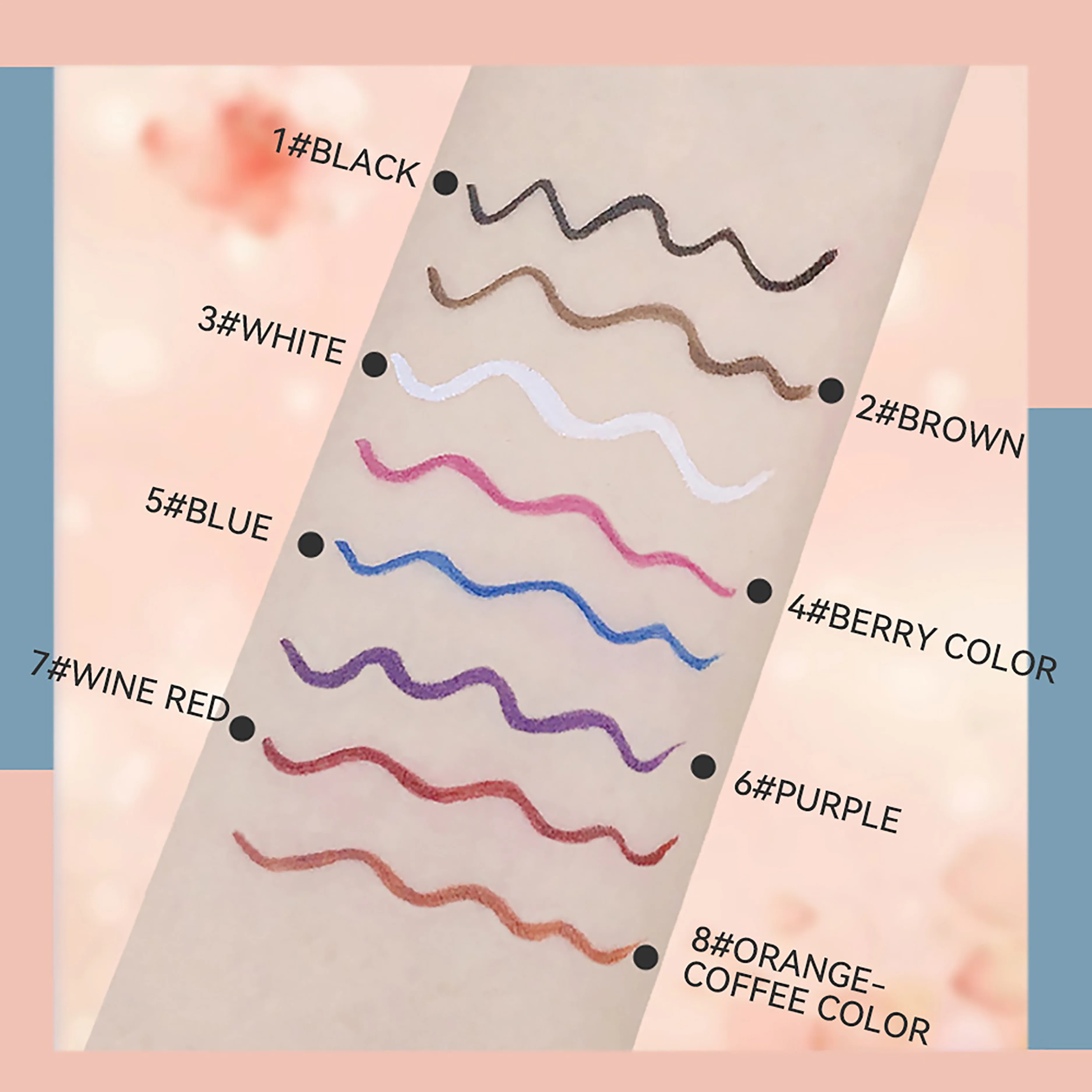 超極細チップの防水・耐汗性カラーアイライナーペンシル 長持ちで自然な仕上がり 汚れにくい