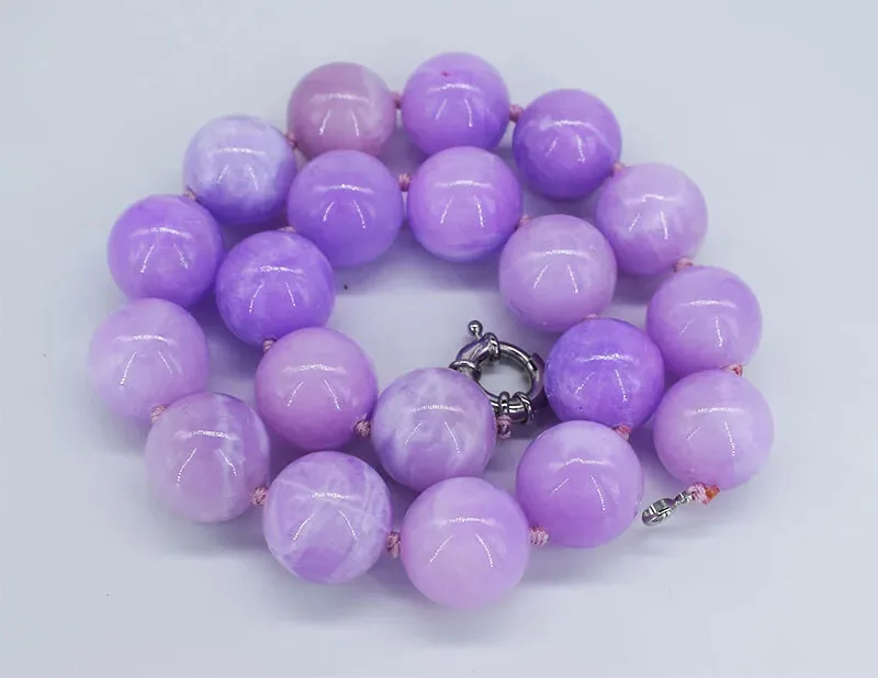 wow! yellow purple jade  necklace  round 12/14/16/18/20mm  46cm nature wholesale bead  FPPJ