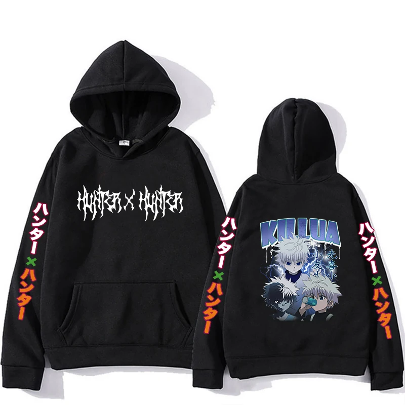 90s Y2k Hunter X Hunter Killua Zoldyck Devil Eye Anime Hoodies Hxh Unisex Streetwear Kawaii Hisoka Sweatshirt Manga Hoody Hoodie