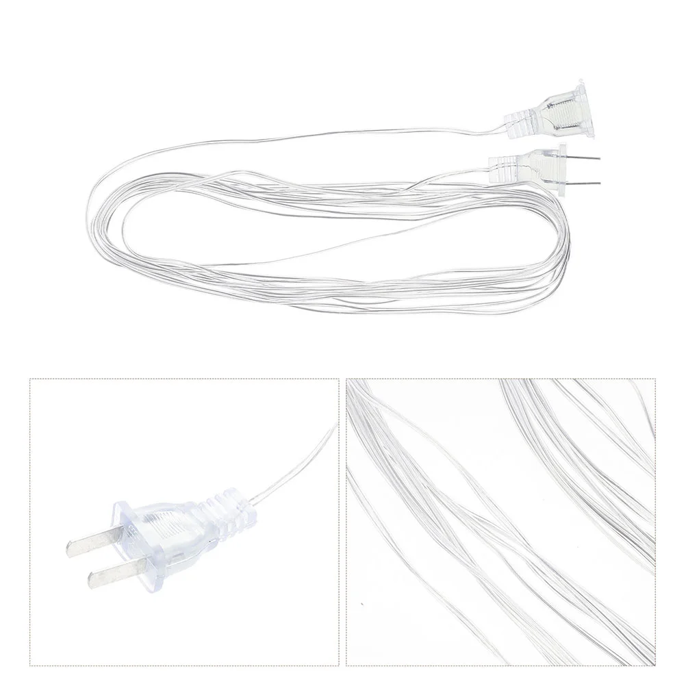 4 Pcs Curtain Lights Extension Cable of Strip Clear Cord Pvc Invisible Indoor Thin