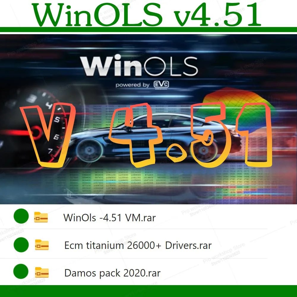 Car Software WinOLS 4.51 with Gift ECM Titanium 1.61 Damos 2020 Compatible with KWP Galleto Repair Tool Auto ECU Chip 2026