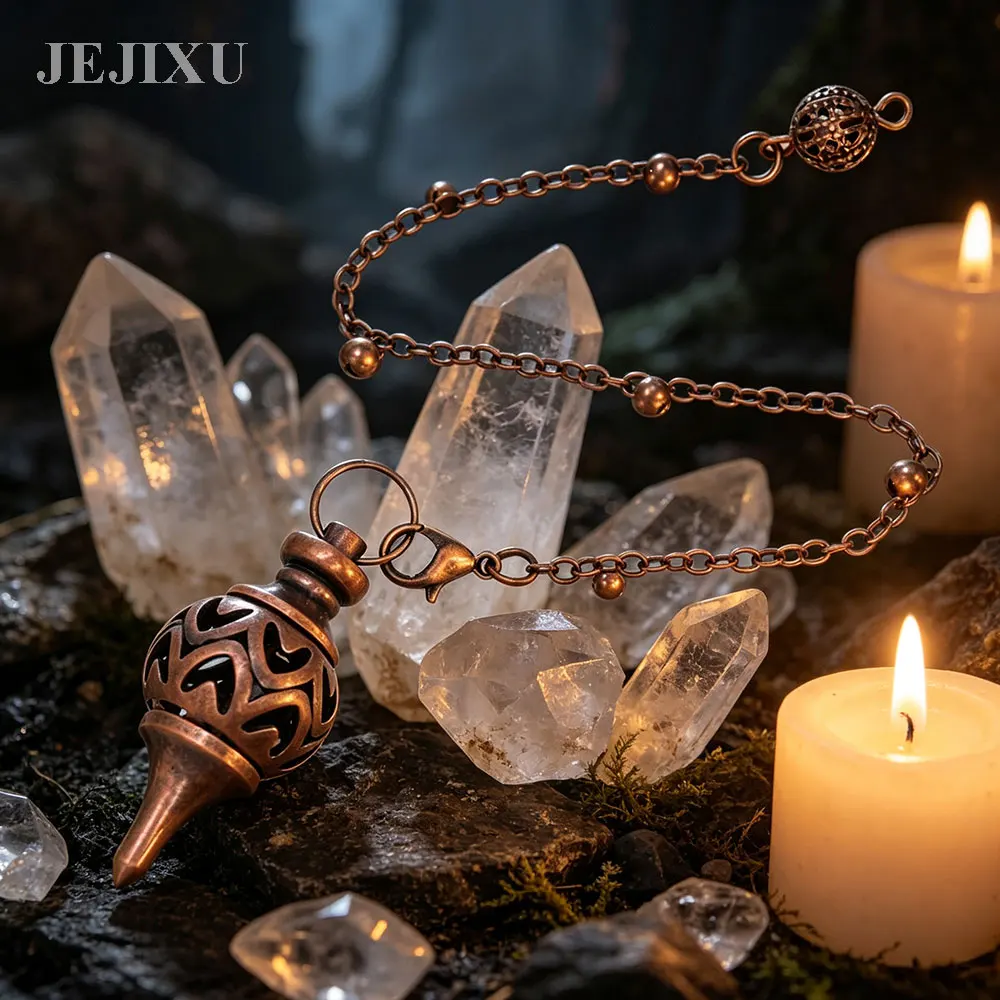 Antique Copper Hollow Pendant Pendulum for Divination Openable Cage Meditation Healing Chakra Spiritual Metal Pendulos X112 ﻿