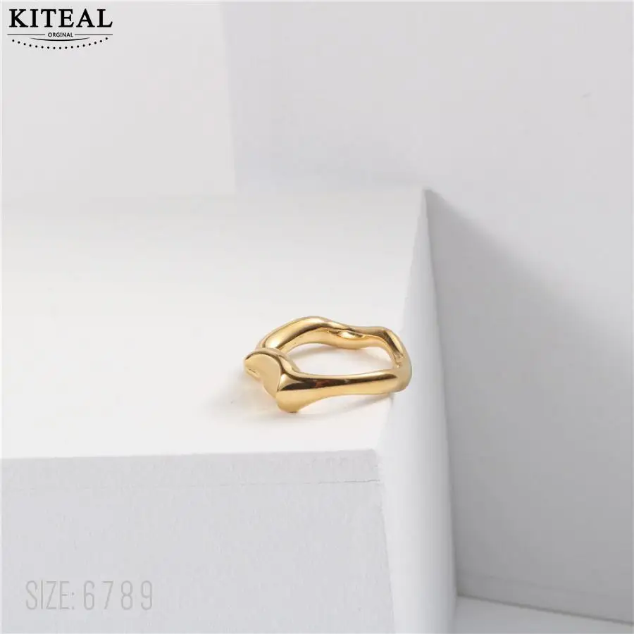 KITEAL-Anillo de Alien abstracto para mujer, sortija chapada en oro de la india, tamaño 6, 7, 8, precio en euros, lujo