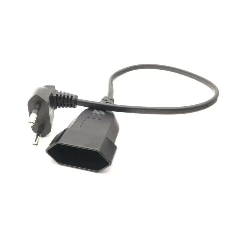 EU 90 Degree Male To Female Power Extension Cord 2-core 0.75 Square 0.3M/0.6M Socket AC Power Cord Suitable for PC Computer PDU