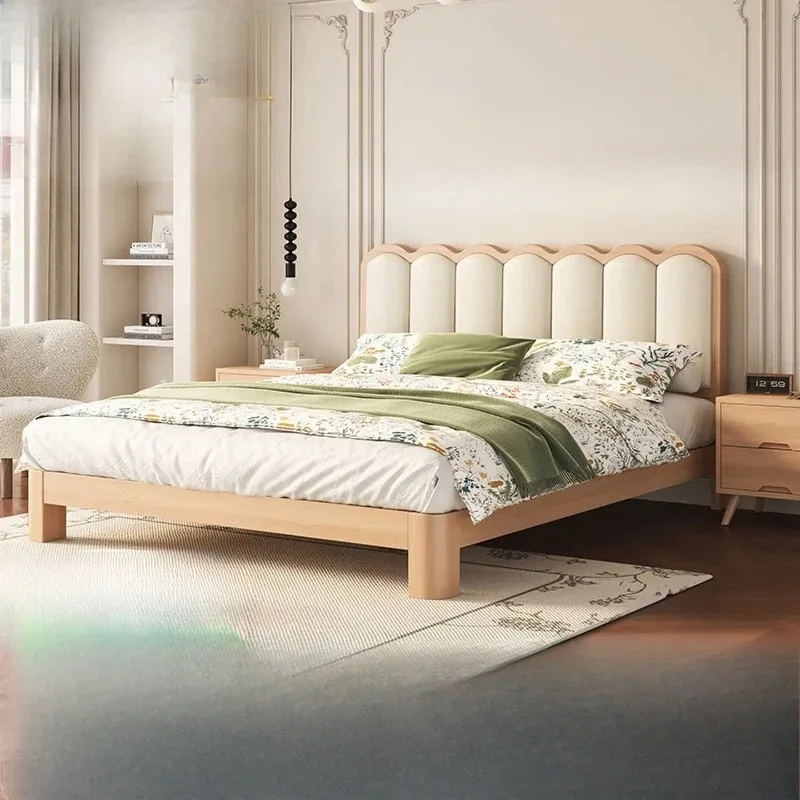 

Solid wood modern simple 1.8 meters double master bedroom household 1.5m single