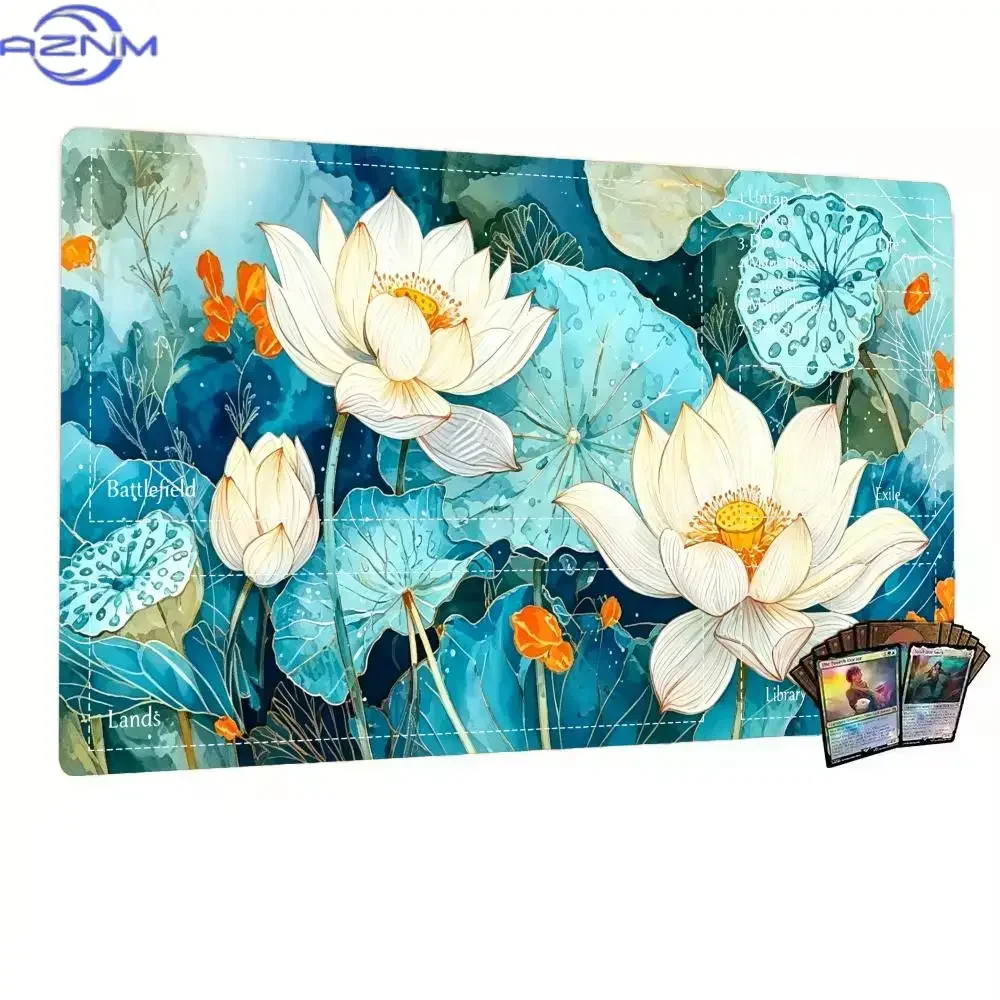 Golden Line White Lotus Mouse Pad The Magic Gathering Playmat TCG Office Desk Mat for Work Game PC Laptop Rug Carpet