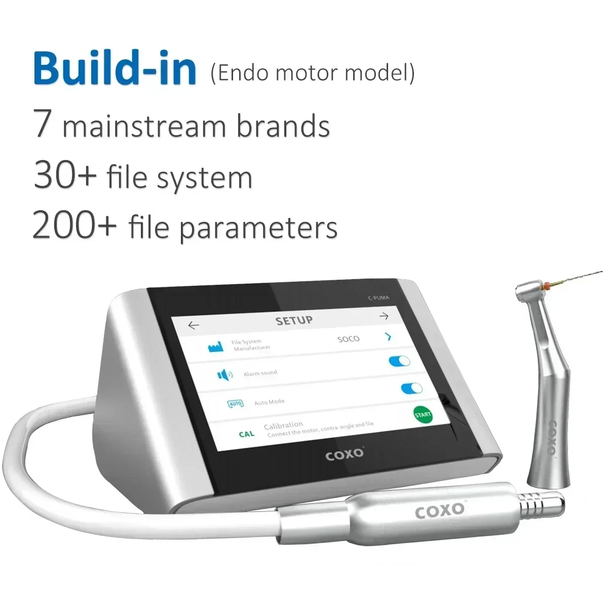 COXO C-Puma Master-Elektromotor mit integriertem Endo-Dual-Use-Tech aus der Schweiz, bürstenloser Motor, LED-Licht, 1:5 Übersetzungsverhältniswinkel