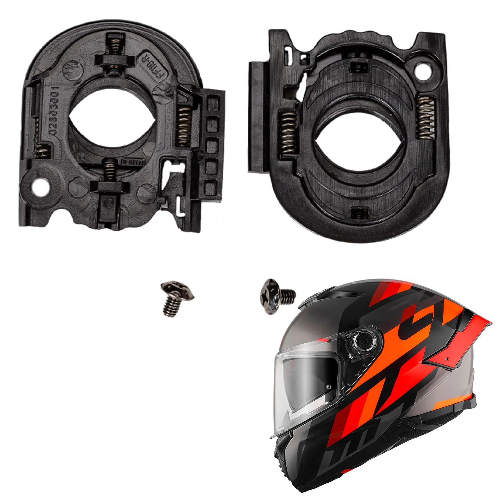 2Pcs Replacement Helmet Shield Base with Screws for MT 4,for MT STINGER 2 High Performance Helmet Face Helmet Visor Shield Base