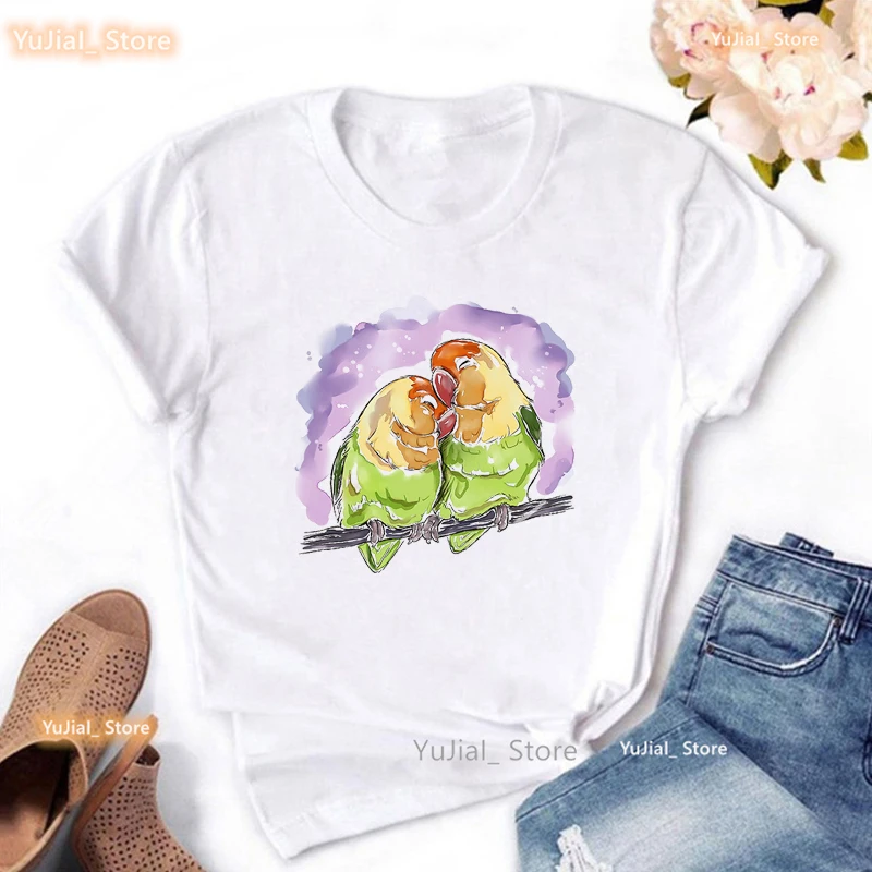 Cockatiel Parrot Print Tshirt Women Clothes 2024 Breed Of Bird T Shirt Girls Harajuku Kawaii Short Sleeve T-Shirt Female Tops