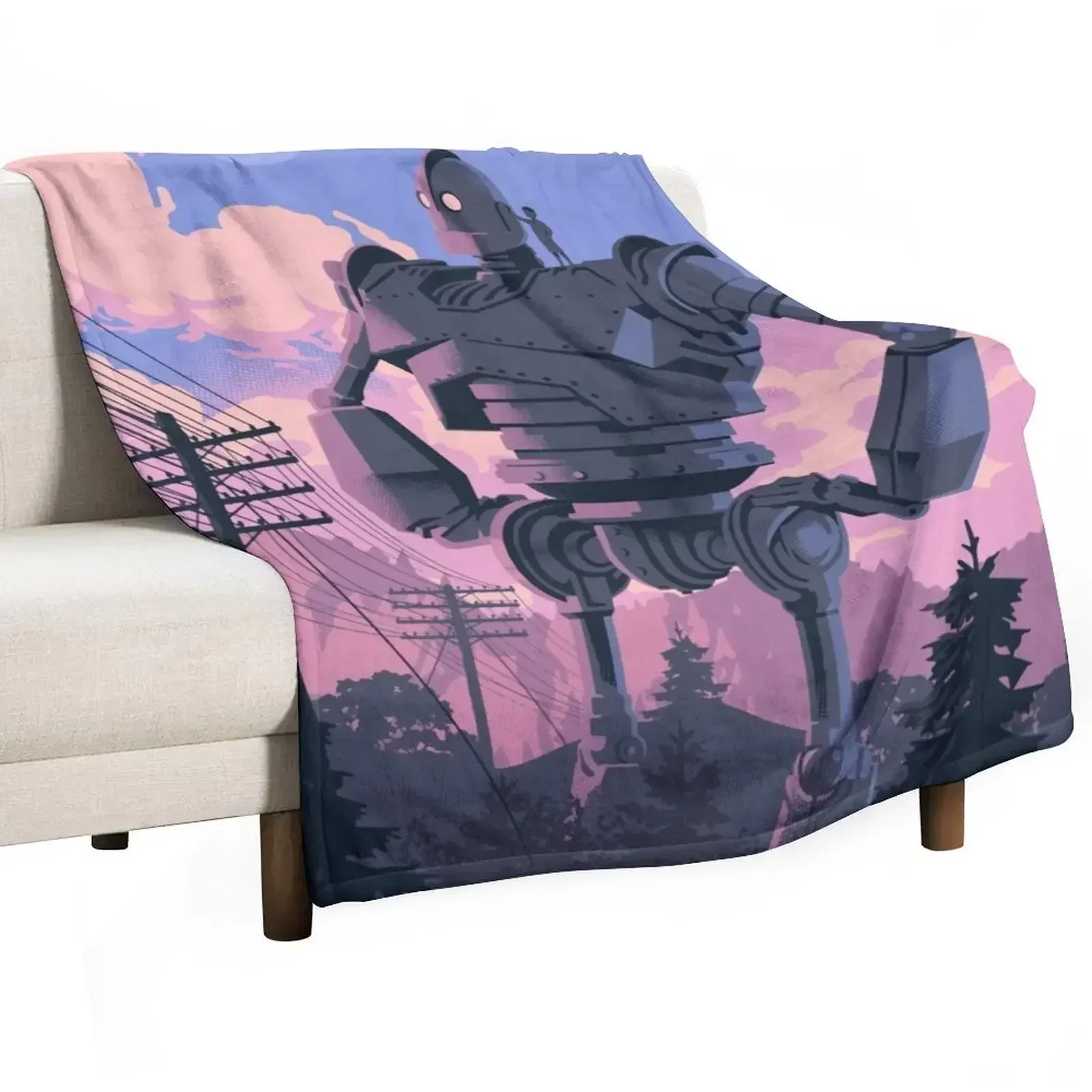 Iron Giant Throw Blanket For Sofa Thin Softest Flannel Fabric bed plaid Blankets Sofas Of Decoration Giant Sofa Blankets