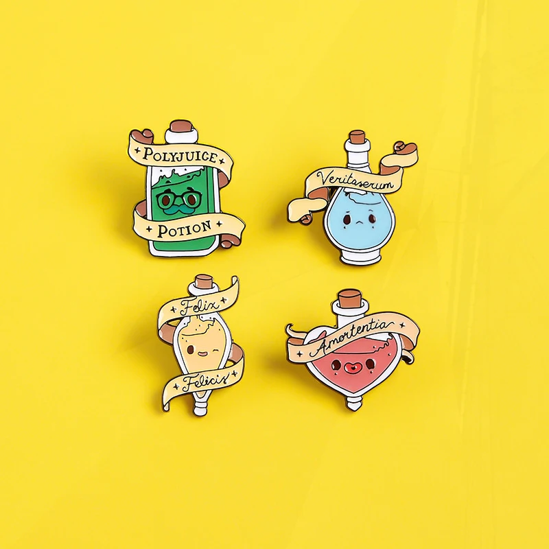 Chemical Molecular Test Tube Alcohol Brain Syringe Cartoon Badge Punk Lapel Pins Jewelry Gift Scientific Collection Enamel Pin