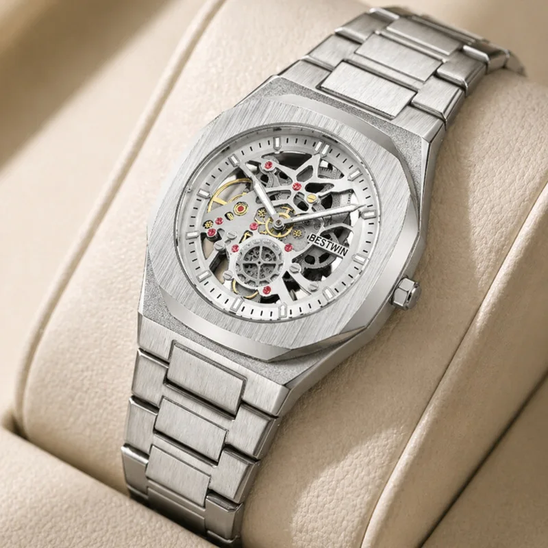 Fashion Alloy Men's Quartz Watch Hollow Design Butterfly Clasp Durable Luxury Male Business Wristwatch For Daily Wear Boy Gifts
