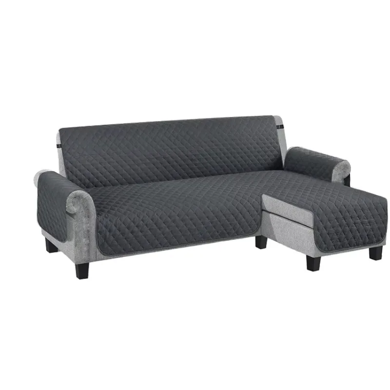 Washable Reversible L-Shape Modern 100% Polyester Sofa Slipcover Pet-Friendly Sectional Chaise Lounge Dog/Cat Friendly