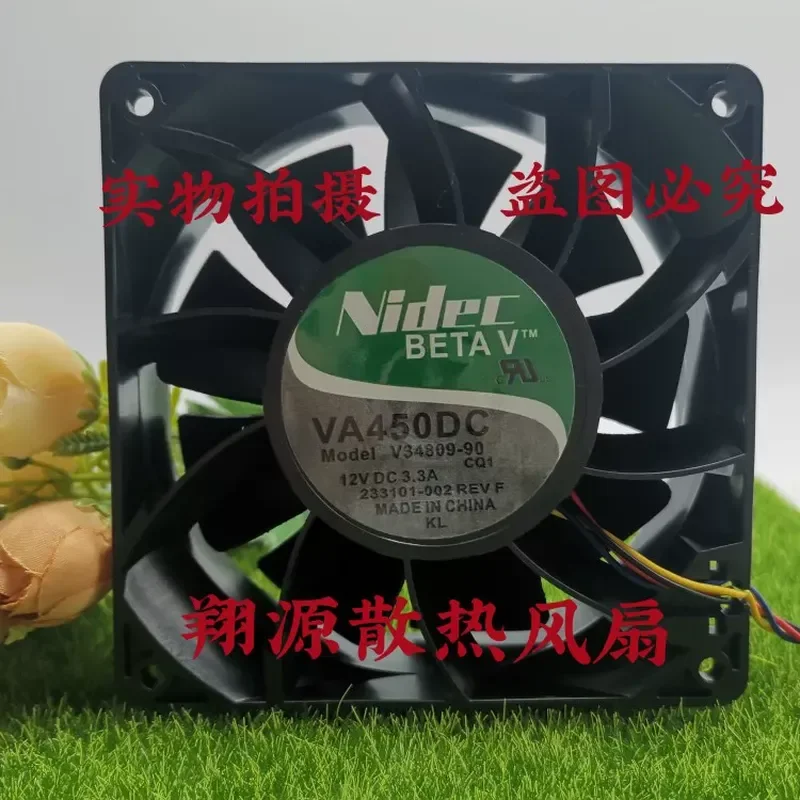 

New Nidec VA450DC V34809-90 12V 3.3A 12CM 12038 Cooling Fan for Electronics Enclosures and Industrial Equipment