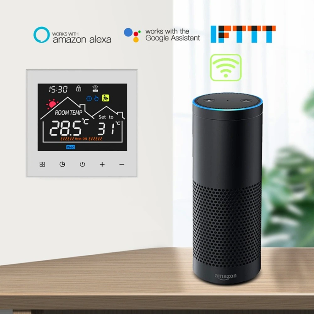 AC90~240V LCD Screen Tuya Smart WIFI Floor Heating Thermostat 16A, 3A Water/ Heating Gas Boiler Temperature Controller