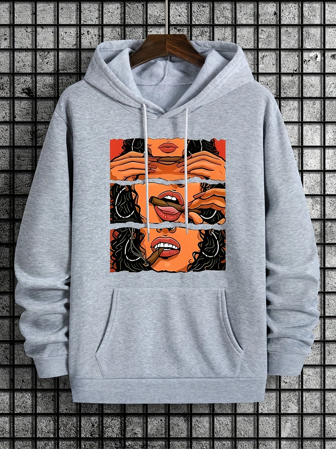 سويت شيرت رجالي للخريف والشتاء مقاس كبير مطبوع كاجوال بقلنسوة وأكمام طويلة من القطن الخالص ملابس رياضية ناعمة للحفلات الخارجية