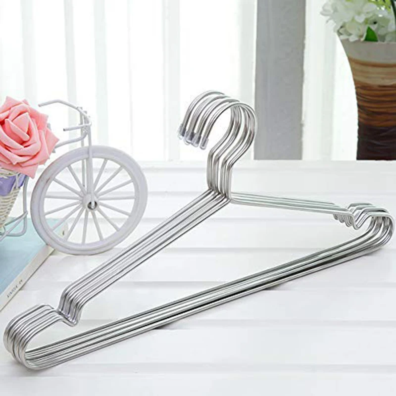 Hangers Stainless Steel 40 cm 20Pcs Hangers for Clothes Standard Notched Hanger Space Saving