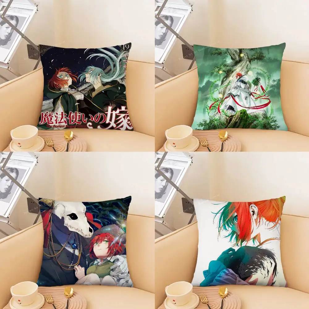 Anime The Ancient Magus's Bride Pillow Case Fashion Square Pillowcase Bedroom Sofa Room Ins Decoration Leisure