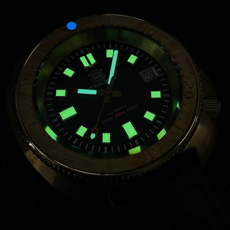Steeldive Men Diver Watch Mens Automatic Watches Turtle Mechanical Wristwatch 200M Waterproof Luminous NH35 Sapphire SD1970S V2
