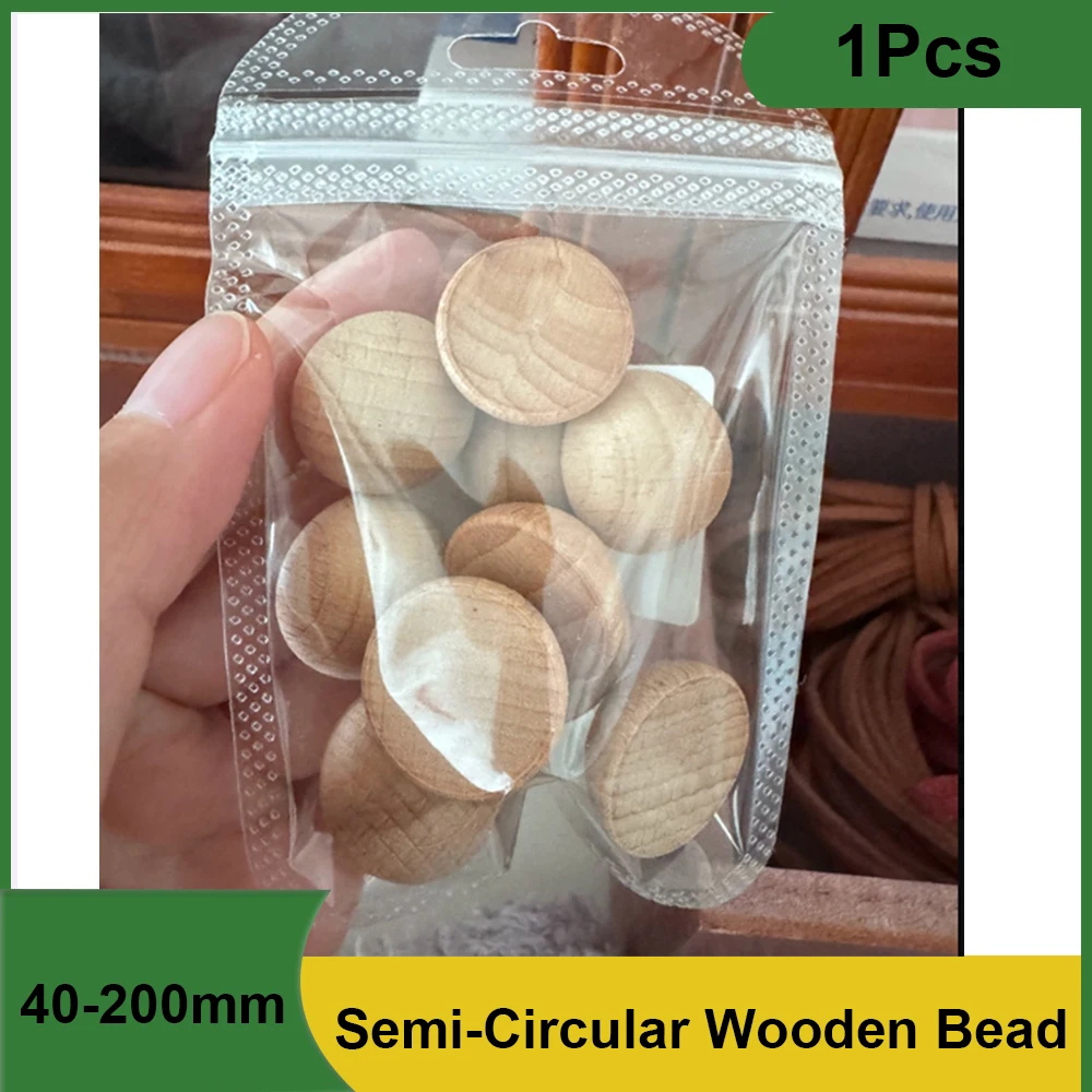 1Pcs Half Wooden Beads 40-200mm Mini Split Wood Balls Unfinished Half Round Wood Beads Hemisphere Wood Crafts Ball for Craft