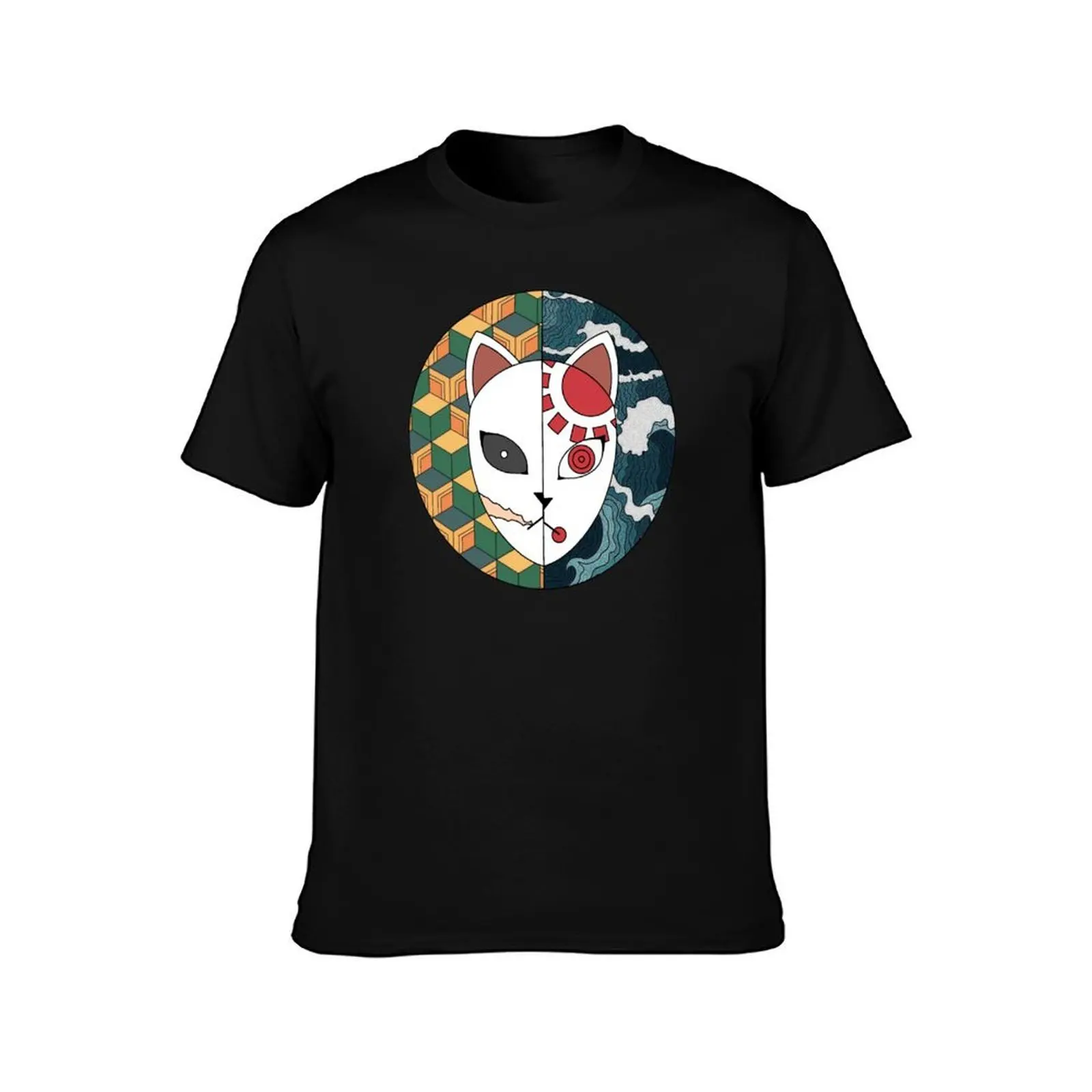 water breathing mask T-Shirt, Summer Casual Cotton Tee, Oversized Streetwear Tops, Vintage Graphic Print, Loose Fit Short Sleeve