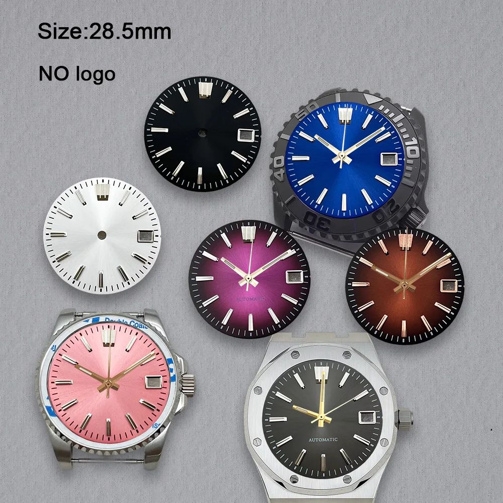 High-Quality No Logo 28.5mm Watch Blank Dial For NH35 Movement No Luminous Watch Dials Hands Watch Accessories Repair Tools