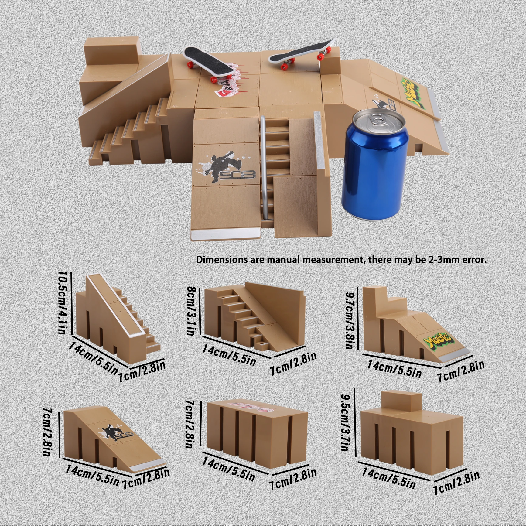 Mini rampe de parc pour Skateboard à doigts, bricolage, pour la pratique technologique, plate-forme de pont, jeu de rampes de Skateboard à doigts avec vélo BMX