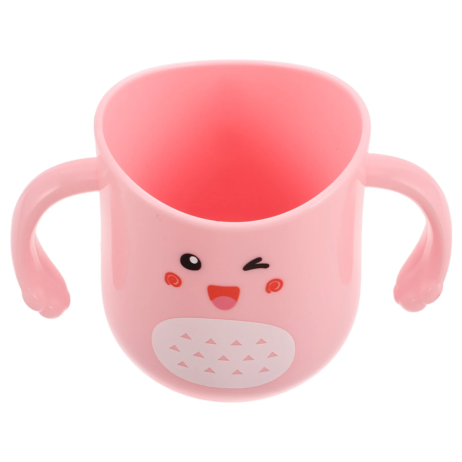 

Детская чашка для зубной щетки с двойными ручками, милый мультяшный стакан для ванной комнаты для малышей, прочный многоразовый пластиковый держатель для зубной щетки для путешествий