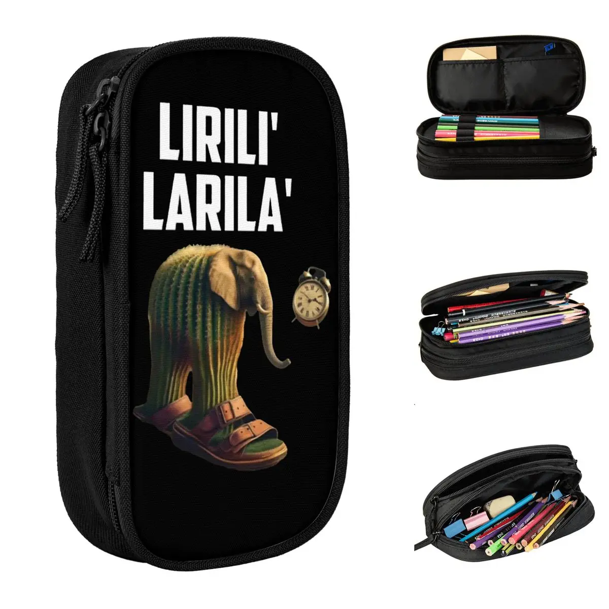 

Lirili Larila итальянский пенал Brainrot, сумки для ручек для девочек и мальчиков, большие школьные подарки для студентов, пеналы