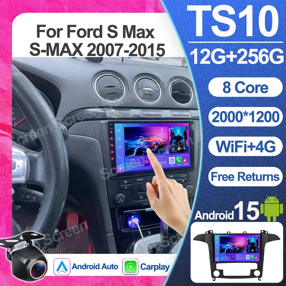 

Автомагнитола Android 16 для Ford S-Max 2007-2015, мультимедийный видеоплеер с поддержкой Auto Carplay и GPS