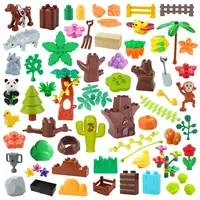 Big Building Blocks Plant Series Accessories Compatible Large Bricks Sets Children Kid Flower Fruit Food Tree Educational Toys