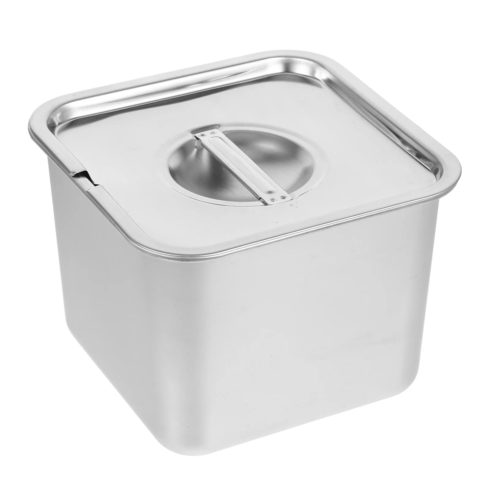 

1pc Stainless Steel Ice Cream Container Freezer Storage Box For Desserts Yogurt Homemade Treats Metal Tub