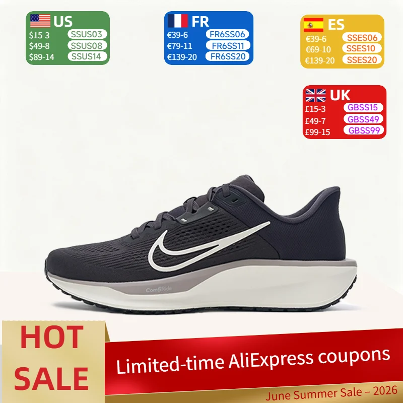 

NikeQuest6 Men's Low-Top Running Shoes - Black Comfortable, minimalist, lightweight support and rebound FD6033-200