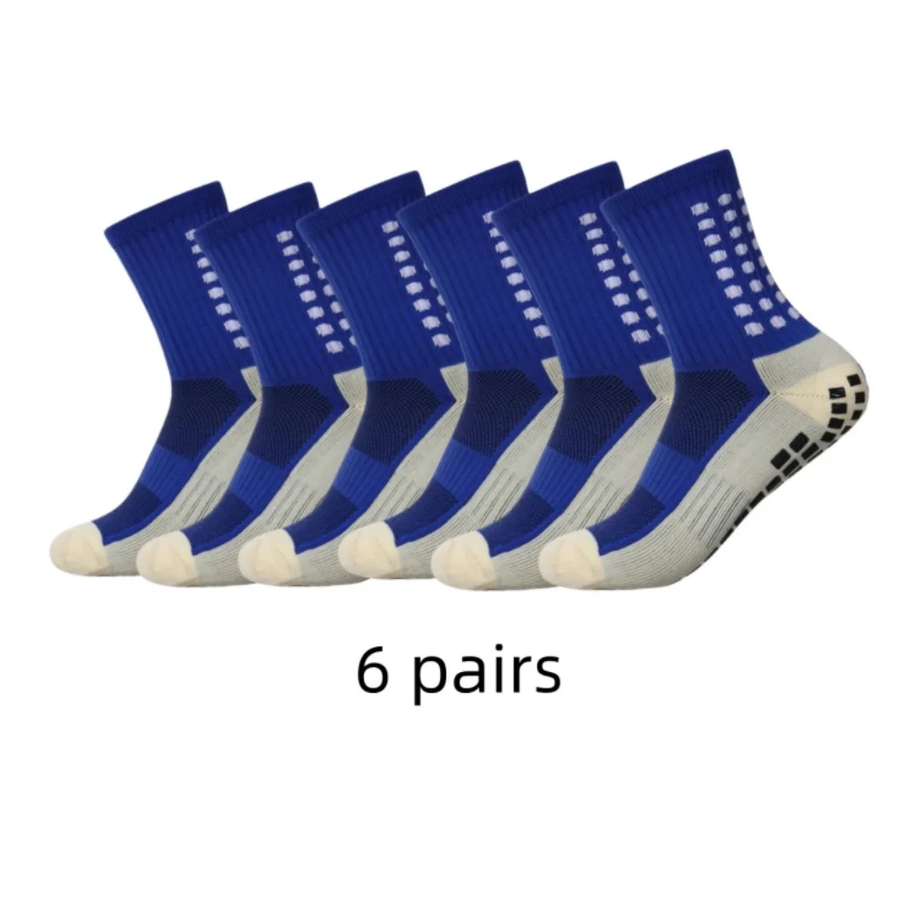 6 pairs of Jindian non slip breathable towel sole football socks, mid length basketball socks image 4