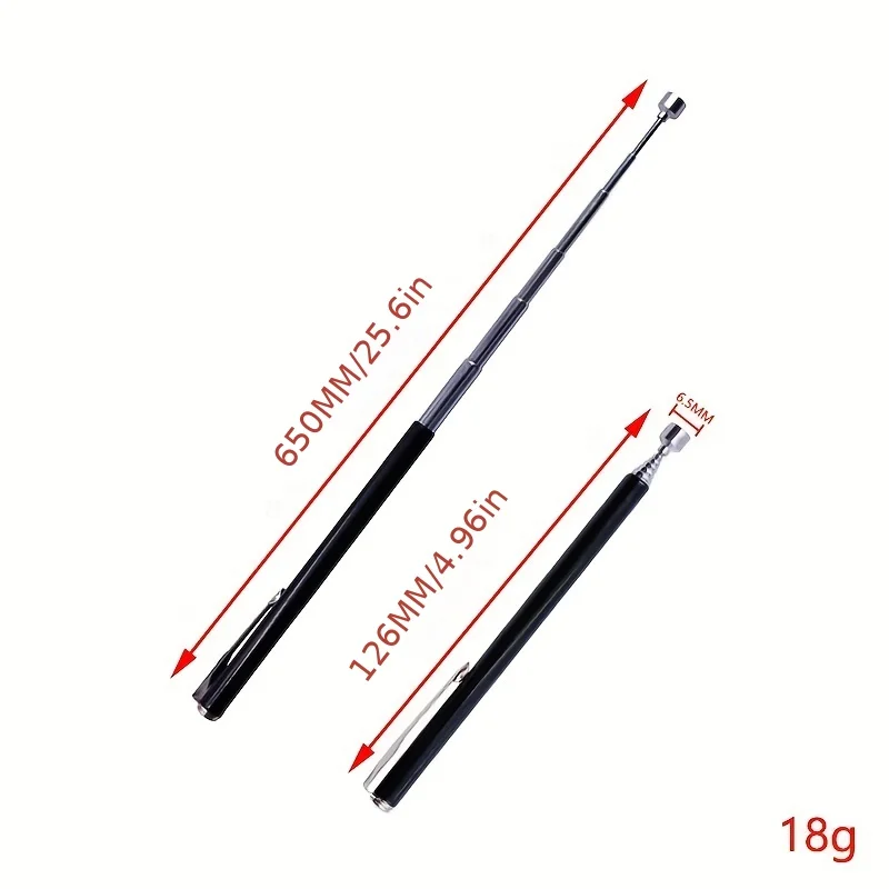 5 Pcs Black Strong Magnetic Pick‑Up Tool Magnet Rod for Auto Repair Screw Pickup