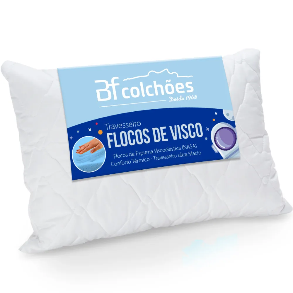 Pillow Flakes Viscoelastic Foam Anti-allergic Soft NASA 50x70x14cm - BF Mattmattresses