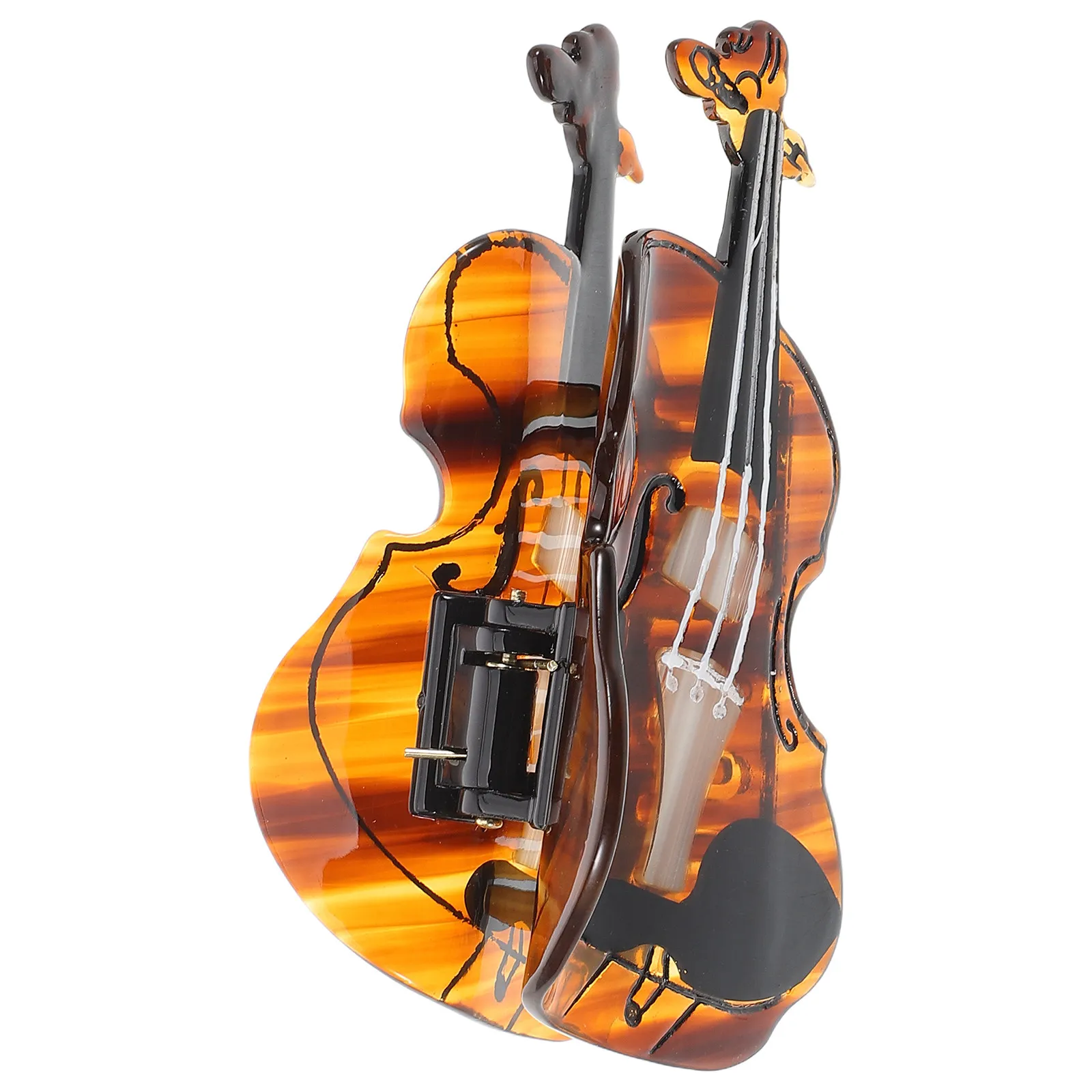 

Cello-Themed Hair Claw Clip Acetate Material Strong Grip Bun Holder for Musicians Elegant Ponytail Clamp Decorative Clip