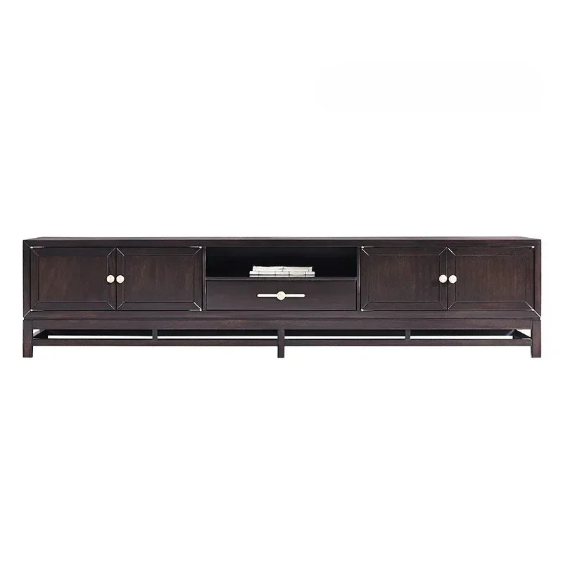

Modern new Chinese all-solid wood TV cabinet Zen ebony living room furniture locker combination floor cabinet