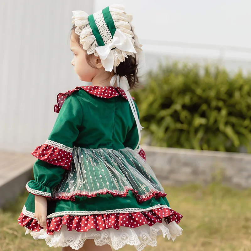 Novo espanhol menina vestido de festa vestido de princesa tribunal lolita inchado vestido