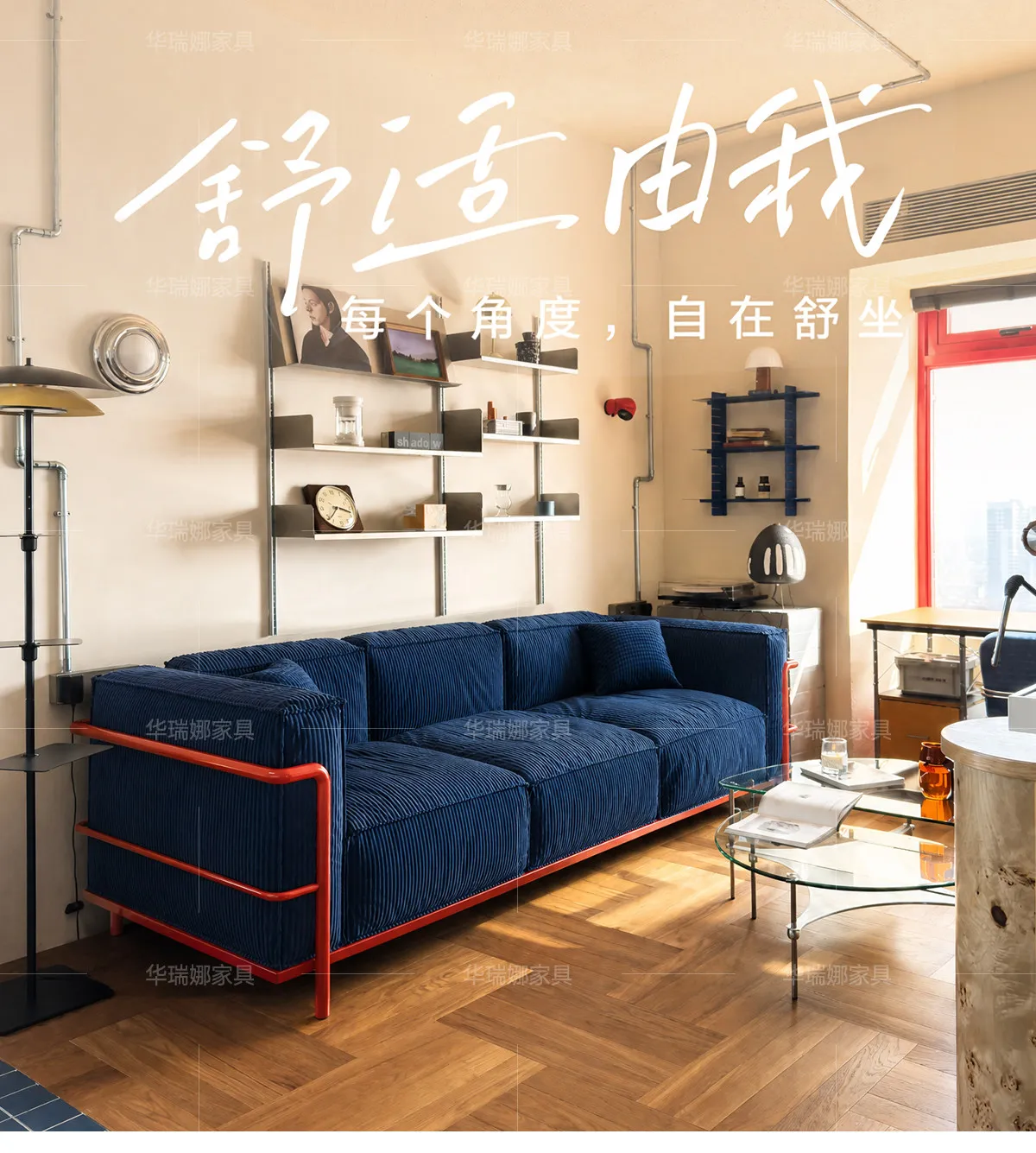 YJQ Modern Minimalist Corduroy Sofa Living Room Small Apartment Detachable and Washable Fabric Sofa