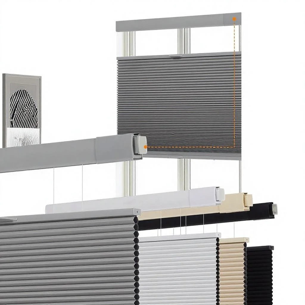 Custom Hot Selling Blackout Easy Install Manual Cordless Top Down Bottom Up Honeycomb Blinds For the Living Room