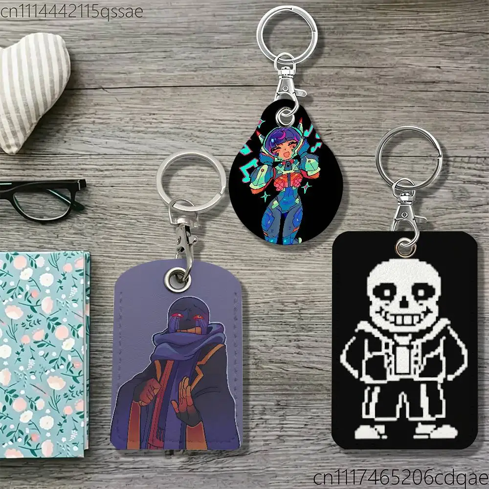For Underfell Fell Sans U-Undertale Card Keychain Fashion Pendant Bag ID Door Card Case Bus Card Cute Adult