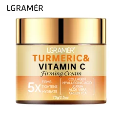 Turmeric Vitamin C Face Cream Smooth Wrinkle Moisturizing Firming Collagen Lightening Repairing Smooth Skincare Whitening Cream