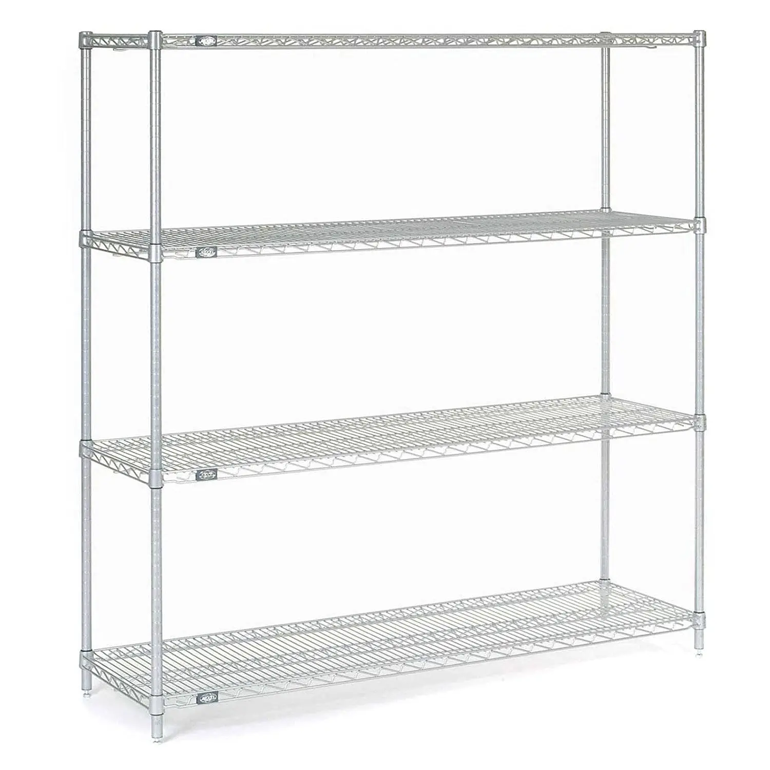 

18"" X 60"" X 63"", 4 Tier, Nsf Listed Adjustable Wire Shelving, Unit Commercial Storage Rack, Silver Epoxy, Leveling Feet