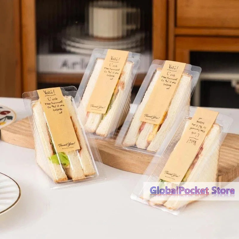[TG823]Disposable Triangular Sandwich Box Transparent Plastic Takeaway Box Suitable For Bakeries And Cafes