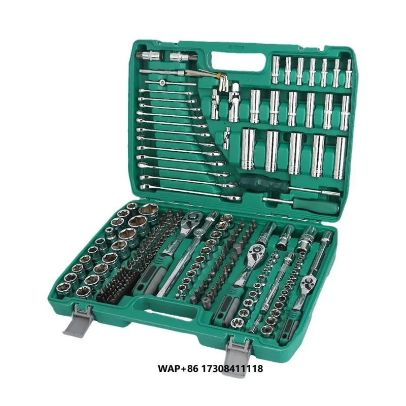 216-Piece DIY Vehicle Repair Tool Set Plastic Power Hand Repair Kit Wrenches Ratchet Cutter Bits for Home Garden OEM Hard Case
