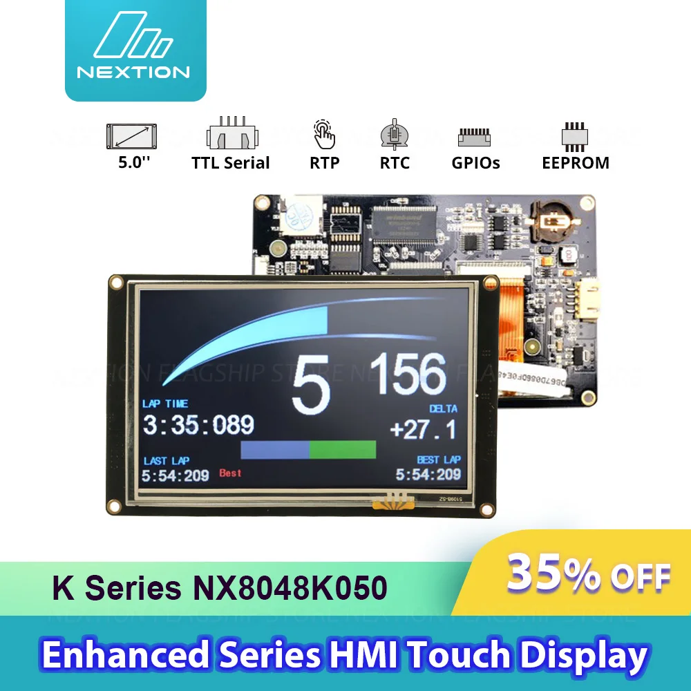 NEXTION NX8048K050 - 5.0'' Intelligent HMI Display TFT LCD Touch Screen Panel with USART UART Serial Interface Enhanced Series