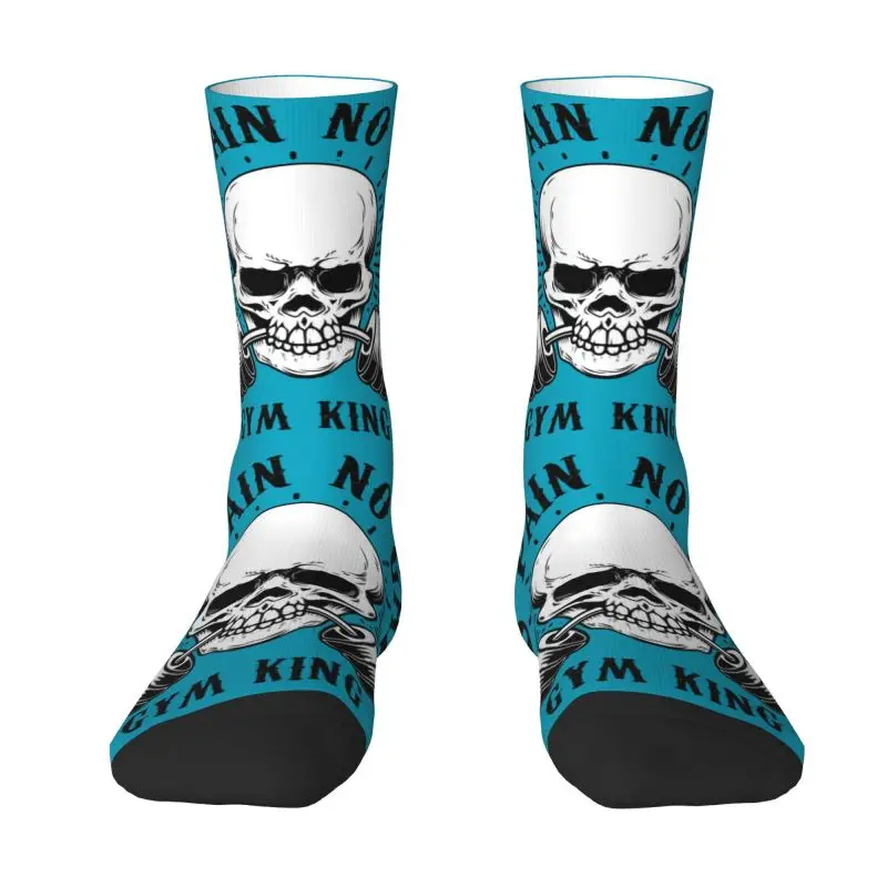 No Pain No Gain Men's Crew Socks Unisex Fun 3D Printing Bodybuilding Fitness Gym Dress Socks