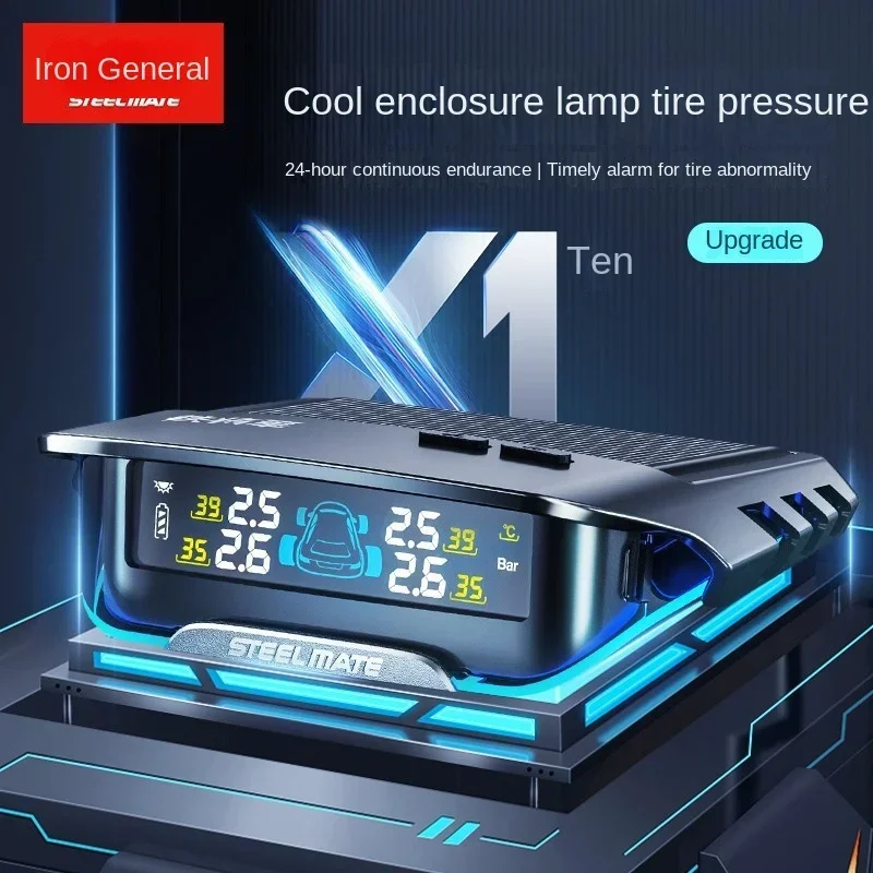 Steel Mate Car TPMS Tire Pressure Monitoring System Built-in External X1+ Solar Energy Detection High-Precision Tire Inspection