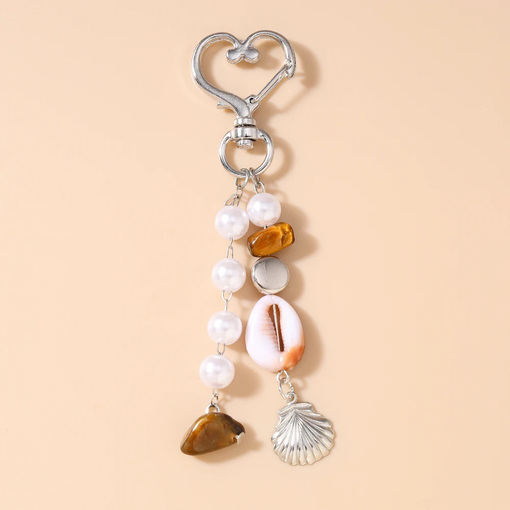 Aihua Chic Ins Sommer Strand Perlenmuschel Schlüsselanhänger für Damen Mädchen Handtaschen-Rucksack-Anhänger Schlüsselring Handykette Schlüsselband Schmuckstücke – Detail 6